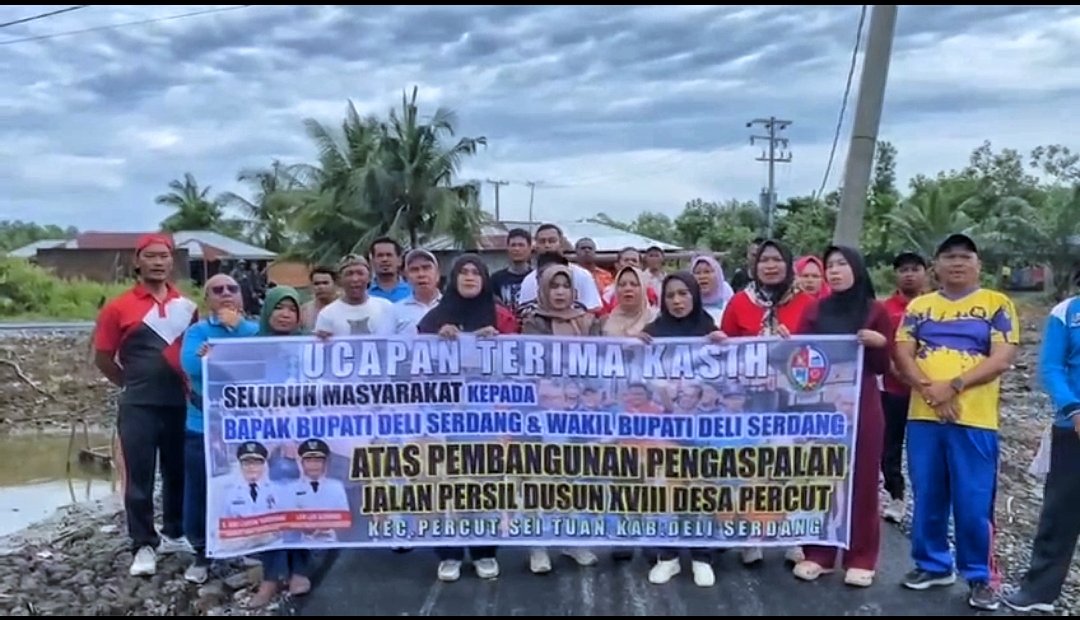 Puluhan Tahun Dinanti, Jalan Persil Dusun XVIII Desa Percut Kini Diaspal
